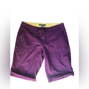 Eddie Bauer Bermuda Tab Cuffed Short Sz. 4 Drawstring Waist 100% Cotton Outdoors